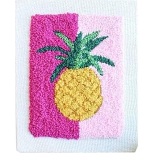 Picture Butterfly Latch Hook Rug Kits DIY Needlework Unfinished Pineapple Crocheting Rug Yarn Cushion Mat Embroidery Carpet Rug