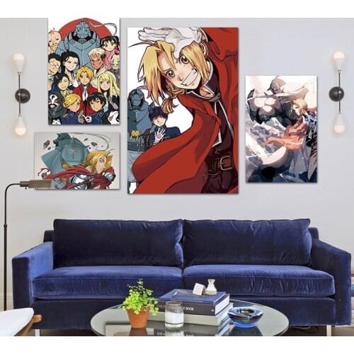 Canvas Painting Japanese Anime Fullmetal Alchemist Wall Art Posters and Prints For Home Decor Pictures Living Room Bedroom