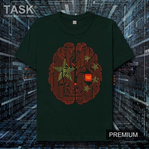 Chinas intelligent circuit board electronic information technology creative cotton short-sleeved T-shirt mens casual summer