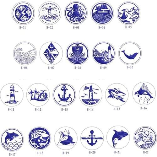 Whale Stamp Head Custom DIY Ocean Heads Watchtower Wax Seal Waves Stamps Postage Journal Package Wedding Date Gifts Envelope