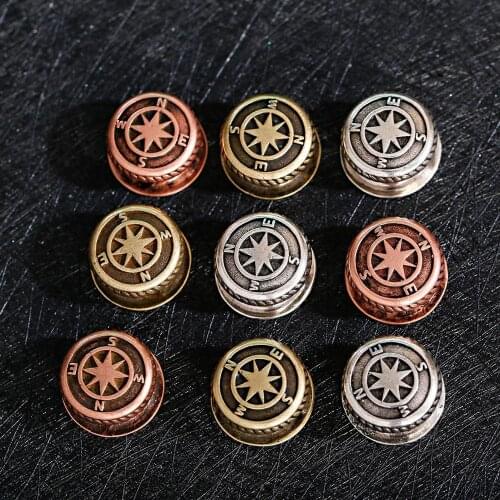 1 Piece Round Compass Pattern Beads Rose Gold Color Parts For Handmade DIY Bracelets 2020 Jewelry Accessories Gift