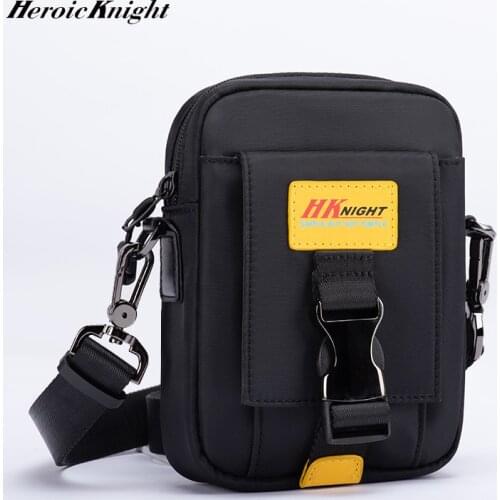 Heroic Knight New Men Shoulder Bags High Capacity Sling bag Men YKK Zipper Crossbody Bag Men Phone bag Certificate Unisex