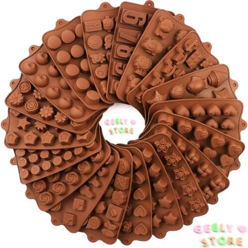 New Silicone Chocolate Mold 29 Shapes Chocolate baking Tools Non-stick Silicone cake mold Jelly and Candy Mold 3D mold DIY best