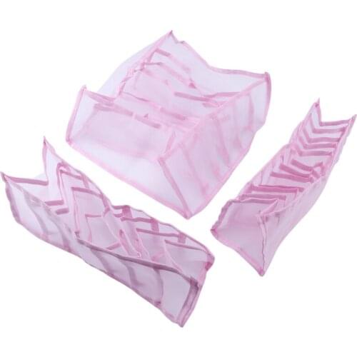 Underwear Drawer Organiser, Foldable Underwear Storage Box Compartment, Closet Cabinet Organizers with 6/7/11 Grids