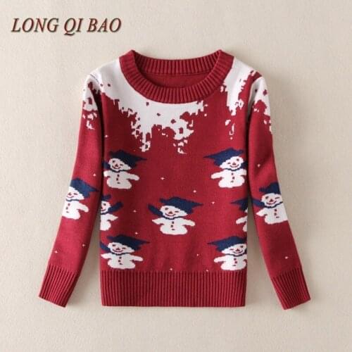 Autumn winter new boy warm, thick comfortable sweater, dot snowman pattern sweater
