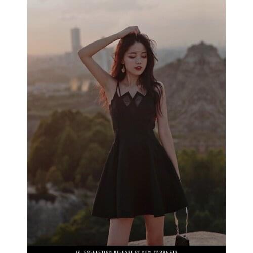 Drunk bride dress female autumn and summer dress 2021 new two-piece elastic summer original design niche suspender skirt