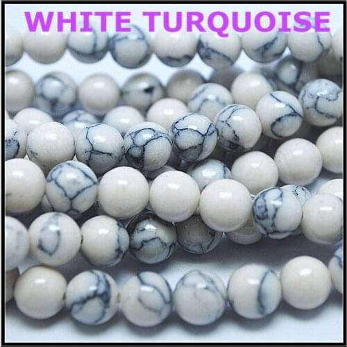 Promotion white turquoisee beads new gem stone beads charms jewelry diy beads accessories size 4mm 6mm 8mm 10mm 12mm