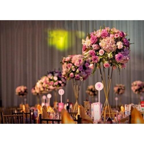 2019 lastest Wedding Flower Vase for table centerpiece metal Flower Stand for Wedding Decoration 60cm Tall