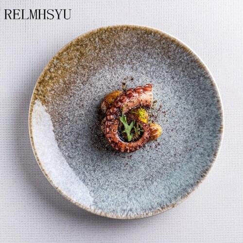 Kiln Changing Plate Ceramic Commercial Plate Restaurant Nordic Tableware Household Western Plate