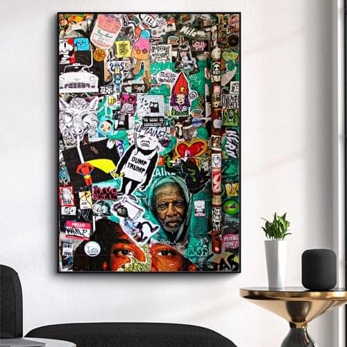 Modern Abstract Graffiti Street Artist Posters and Prints Canvas Paintings Wall Art for Living Room Home Decor (No Frame)
