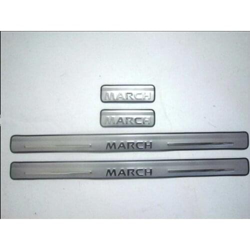 Car styling stainless steel Car door cover outside door sill Scuff Plate/Door Sill For Nissan March 2011-2019