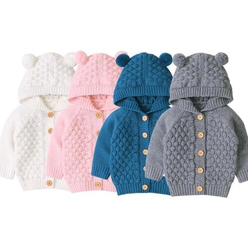 Toddler Boys Girls Sweater Clothing Winter Hooded Sweater Infant Fashion Newborn Baby Warm Costume Outwear 2020 New For 3-24M
