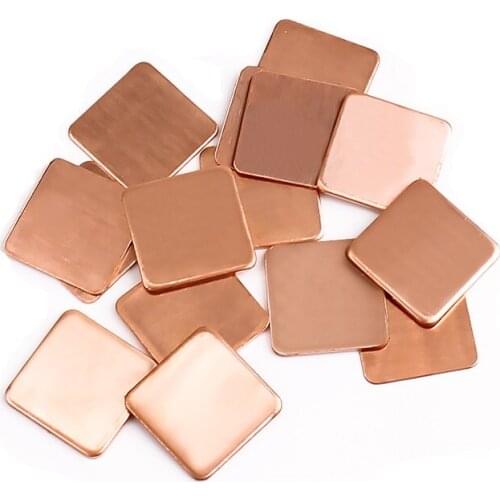 15PCS/SET Thickness 0.3/0.5/0.8/1/1.2MM Heatsink Copper Shim Thermal Pads For Laptop IC Chipset GPU CPU 15x15MM