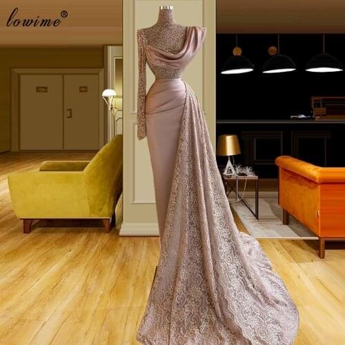Formal Blush Pink Evening Dresses Long Sleeves Celebrity Dresses Evening Wear Dubai Sexy Prom Gowns Wedding Party Dresses Robes