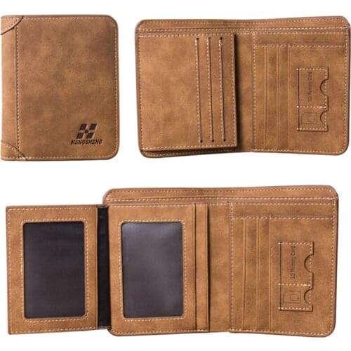 Vintage Men Wallet PU Leather Slim Casual Male Card Holder Pocket Purse
