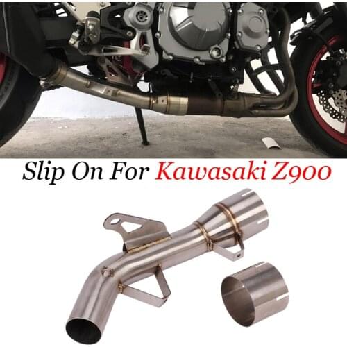 For Kawasaki Z900 Z900e 2017 - 2020 Motorcycle Exhaust Escape Modified Slip On Mid Link Pipe Catalyst Delete Eliminator Enhanced