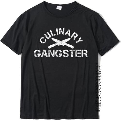 Funny Chef Culinary Gangster Kitchen Knifes Cooking Gift T-Shirt Cotton Tops Tees For Men Comics Tshirts Crazy Prevalent