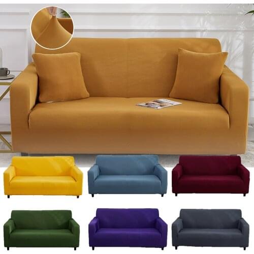 Yellow Sofa Covers for Living Room Elastic Armchair Couch Cover 1 2 3 Seater Corner Cover L Shape Furniture Protector for Home