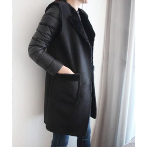 2020 winter women Korean fake suede leather lapel vests long faux lamb wool shearling waistcoats loose plus size vest A316