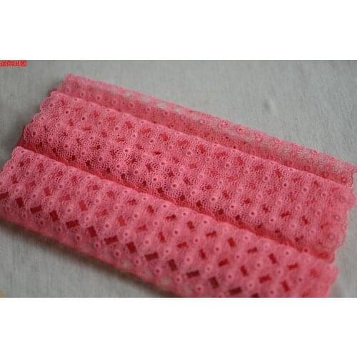 1 Meter Embroidered Water Meslon Red Lace Fabric Flower Lace Trims Curtain Edge Wrap Garment Accessories Clothes Decor 21cm