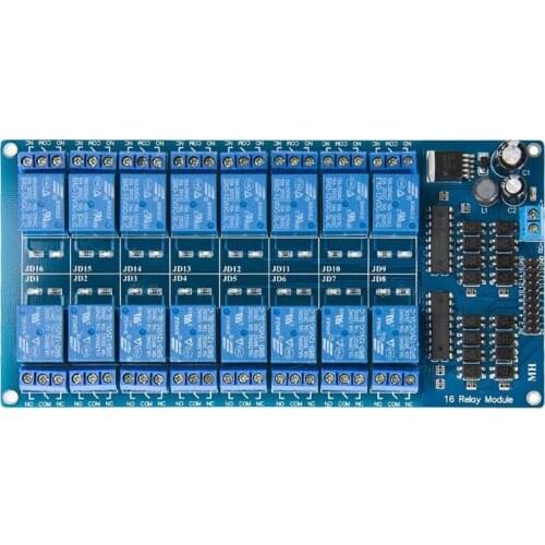 BMBY-12V 16 Channel Relay Module Board with Optocoupler Protection LM2576 Power PIC AVR MCU DSP ARM