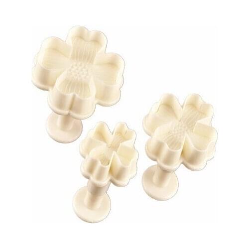4 Petals Beautiful Flower mold Cake Decoration Sugarcraft Plunger Cutter set of 3