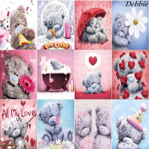 5D Diamond Painting Teddy Bear Full Diamond Square Round Diamond Mosaic Pattern Home Decoration DIY Handmade