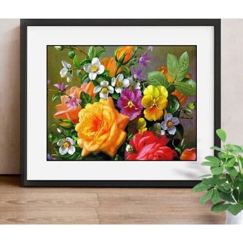 Diamond Embroidery Flower 5d Diy Diamond Painting Cross Stitch Diamond Mosaic Scenic Decor Home Picture Of Rhinestone