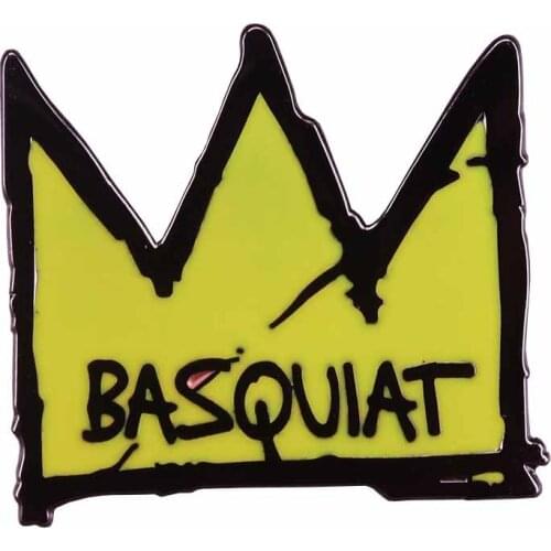 Basquiat Crown SAMO Graffiti Art Brooch Pins Enamel Metal Badges Lapel Pin Brooches Jackets Jeans Fashion Jewelry Accessories