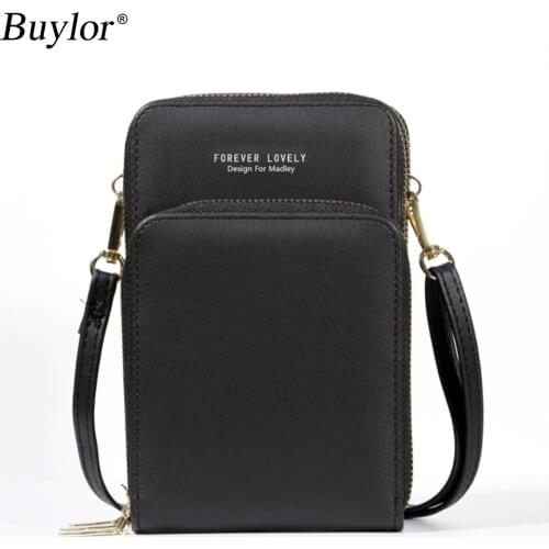 Buylor CellPhone Shoulder Bag Purses and Handbag Crossbody Bag Card Holder PU Leather Bag Wallet Small Phone Pouch Women