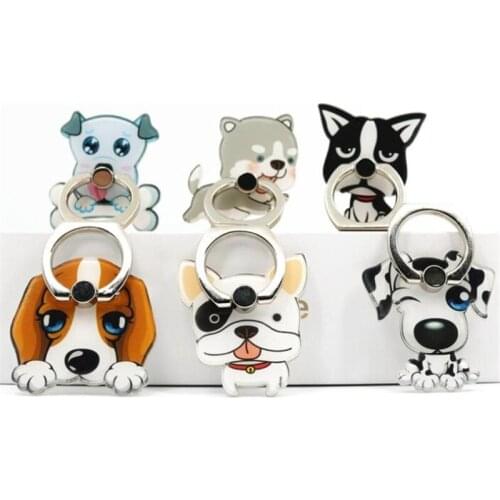 UVR Mobile Phone Stand Holder Dog Cartoon Finger Ring Smartphone Cute Animal Holder Stand For All Phone Shepherd dog