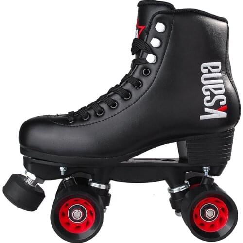 JK Quad Skates Double Row Roller Skates Unisex PU Leather Shoes For Lovers Two Line 39*58mm Wheels Professional Patines