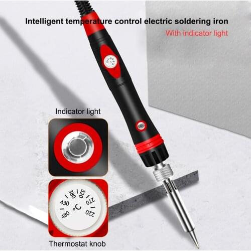 60W Electric Soldering Iron with Light Intelligent Temperature Welding Ceramic Heater Soldering Tips Rework Internal Heating