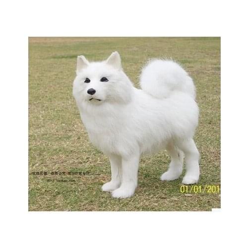 Simulation animal about 23X21X7CM Samoyed dog plush toy polyethylene & furs prop doll birthday gift w5369