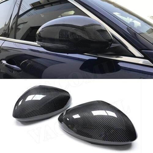 2PCS for Alfa Romeo Giulia 2017- 2019 Carbon Fiber Car Rear View Mirror Cover Cap Car Side Mirror Shell Case Protect Sticker ABS