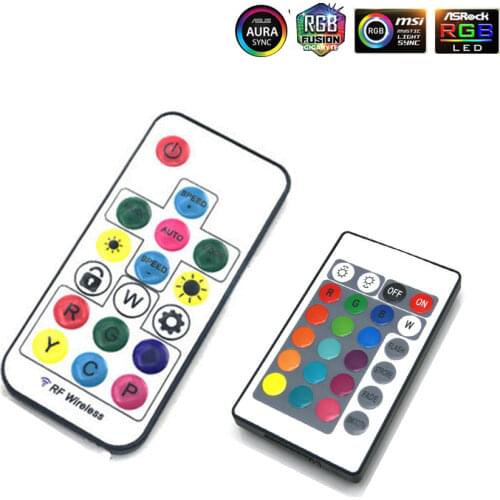 RF RGB Controller Remote 4PIN Power Supply Plug Water Cooler 12V/5V For A-RGB For Motherboard&Hub 4PIN/3PIN Plug AURA SYNC Molex