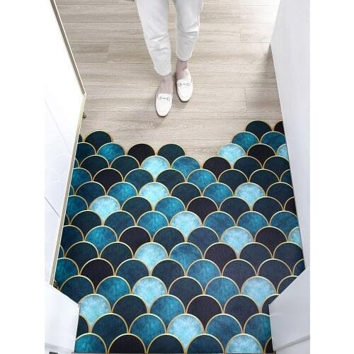 Dragon scale leather floor mat anti-slip Entry door mat DIY Children crawling mat big size waterproof carpet for bathroom custom