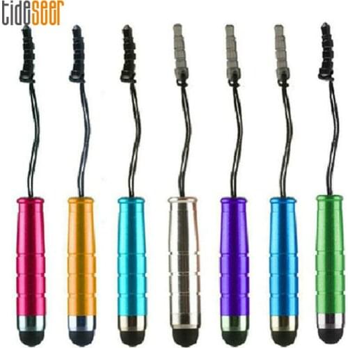 1000pcs Mini Capacitive Screen Stylus Touch Pen with Dust Plug Universal for iPad iPhone Samsung Smart Mobile Phone Tablet PC