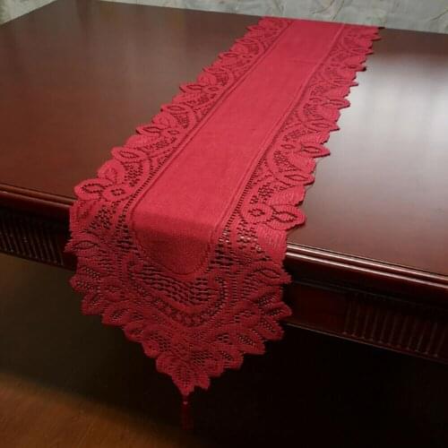 Reusable Table Runner Hand 33x180cm Lace Table Runner Tasseled Wedding