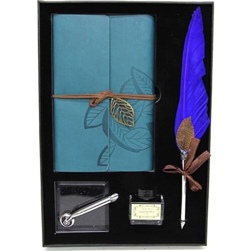 Divit Ink Pot Notebook And Hairy Pen Set Blue