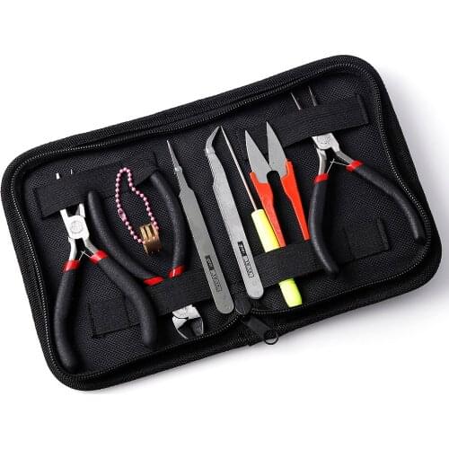 8pcs/set Jewelry Making Tool Kits Pliers Set With Round Nose Plier Side Cutting Pliers Wire Cutter Scissor Beading Tweezers