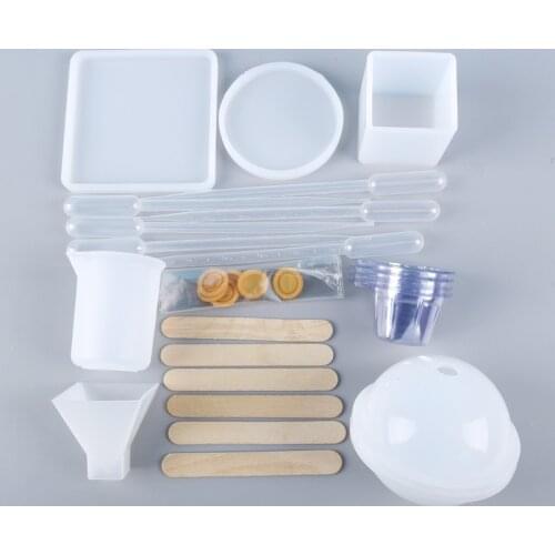 NOT AS LONG diy Crystal Epoxy Pendant Set Silicone Mold Handmade Jewelry Mirror Aromatherapy Gypsum Gem Pendant New Product