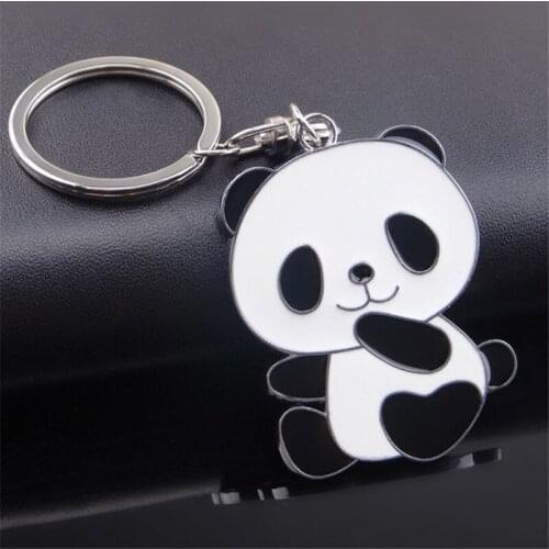 Novelty Cute Girls Chinese Style Panda Key Chain For Women Panda Bamboo Keychains On Bag Jewelry Wedding Party Girlfriend Gift