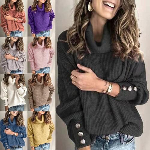 Autumn and winter fashion hot sale European and American style new womens sweaters hot style high-neck sweater top trend pullov