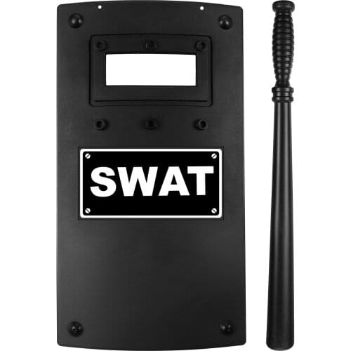 2pcs Plastic Model Shield Baton Toy Simulative Role Play Police Props Playthings For Kids Boy Gift (Shield Random Style)