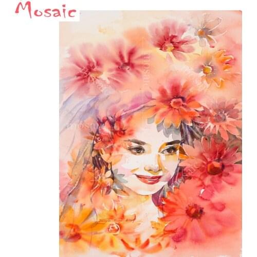 Full Square/round Diamond 5D DIY Diamond Painting flower woman,diamond Embroidery custom photo Cross Stitch 60x80cm decor B2222