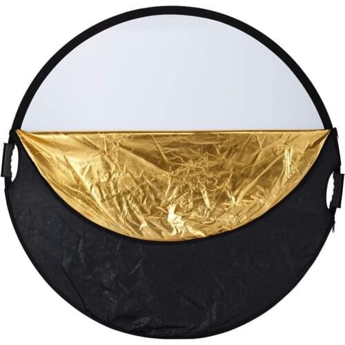60CM 24'' 5 IN 1 Portable Collapsible Round Camera Light Reflector For Photography Reflector Studio With Handle Bar Multi Photo