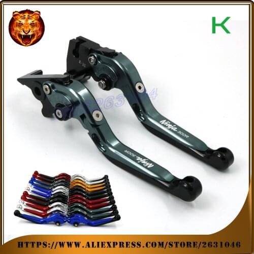 Adjustable Folding Extendable Brake Clutch Lever For kawasaki NINJA 300R NINJA300R 2013 2014 2015 2016 With logo Motorcycle