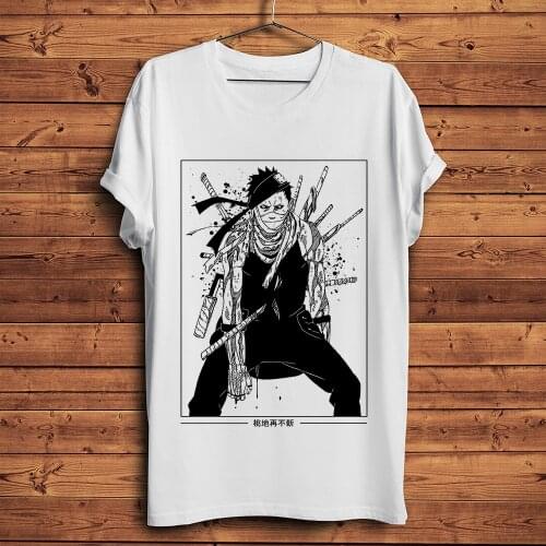 Mist Demon Momochi Zabuza cool anime t-shirt homme summer short sleeve t shirt men white casual tshirt unisex streetwear