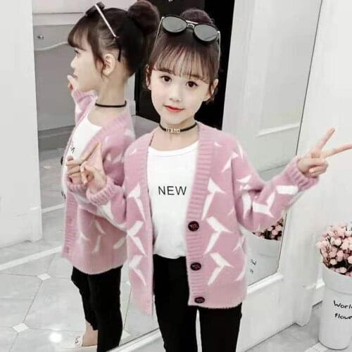 Age For 3-12 Year Old Kids Children Sweaters Winter Casual Girl Knitted Sweaters For Girls Warm Sweaters Girls Cardigan Clothes